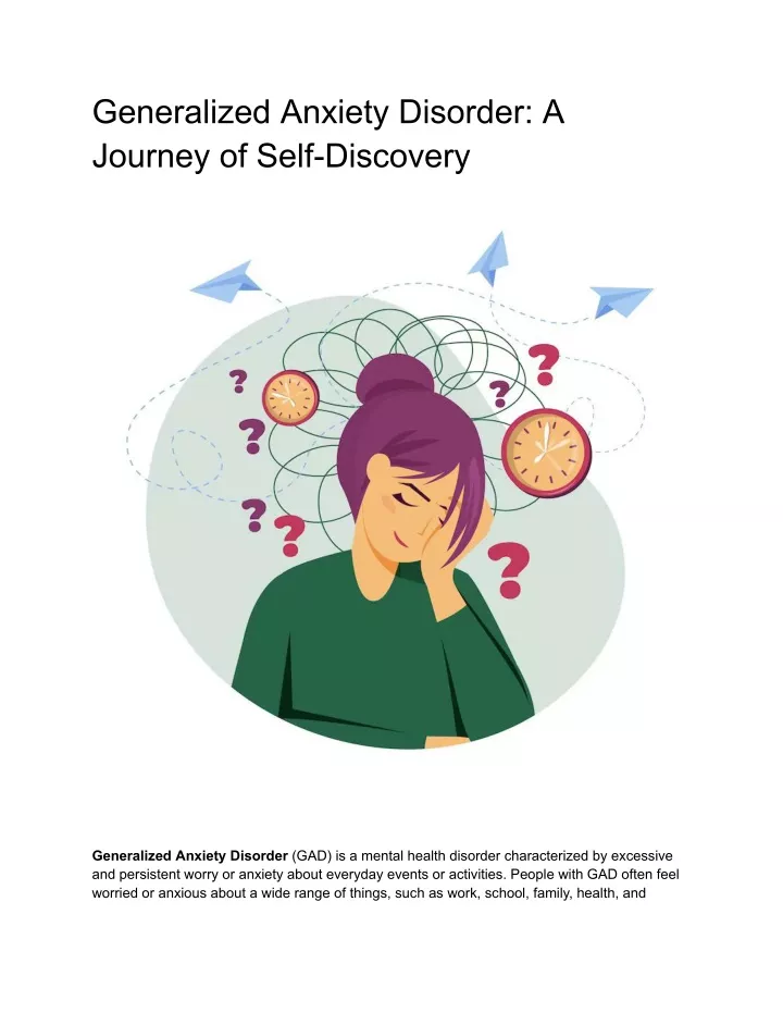 generalized anxiety disorder a journey of self