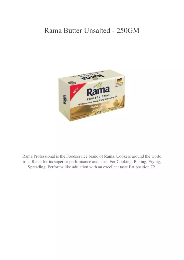 rama butter unsalted 250gm