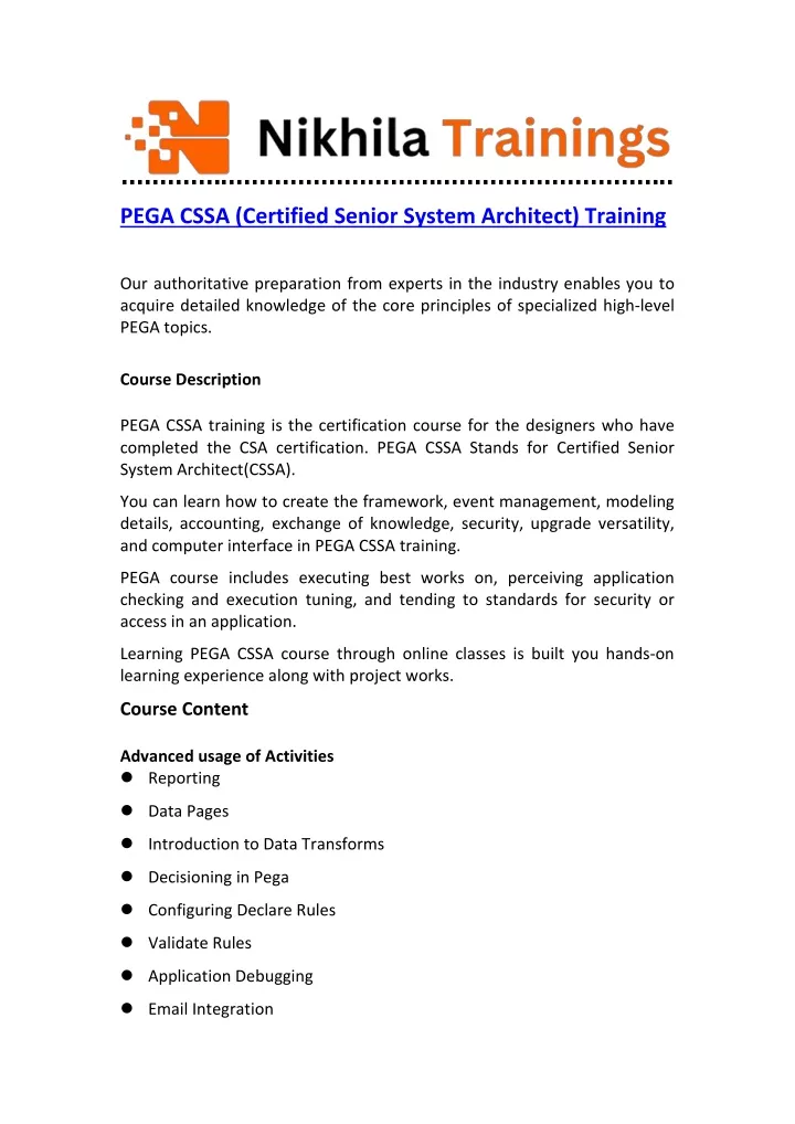 pega cssa certified senior system architect