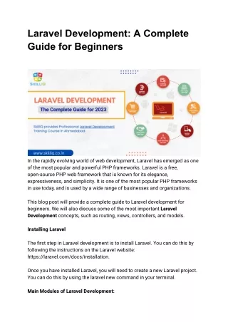 laravel development a complete guide for beginners