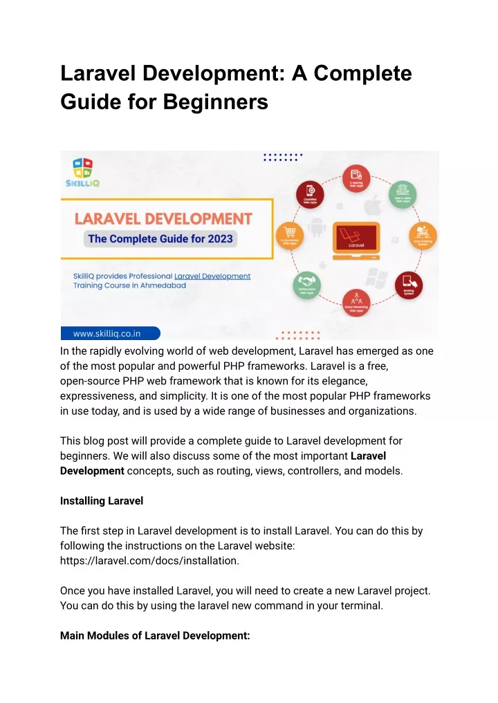 laravel development a complete guide for beginners