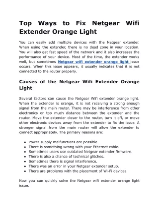 Fix Netgear Wifi Extender Orange Light Issue
