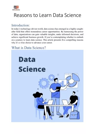 reasons to learn data science