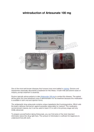Artesunate 100 mg Ridsunate Tablets