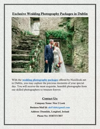 Exclusive Wedding Photography Packages in Dublin