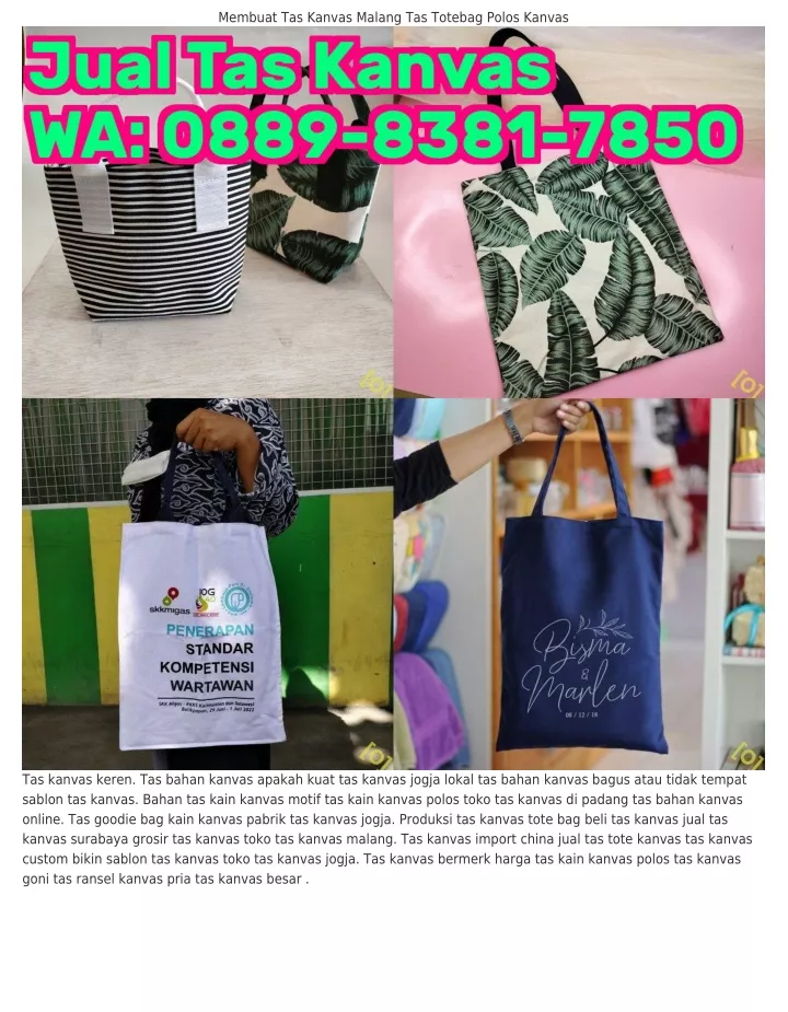 membuat tas kanvas malang tas totebag polos kanvas