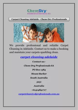 Carpet Cleaning Adelaide - Chem-Dry Professionals SA