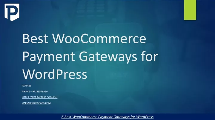 PPT - Best WooCommerce Payment Gateways For WordPress PowerPoint ...