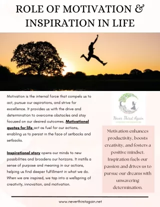 Role Of Motivation & Inspiration In Life