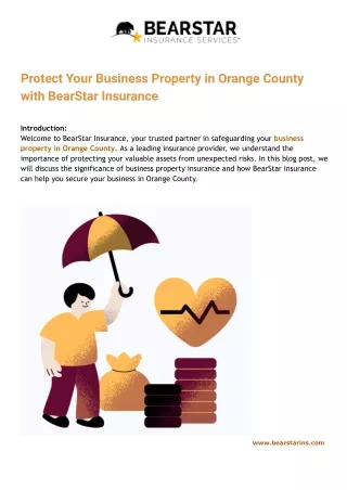 Protect Your Business Property in Orange County with BearStar Insurance