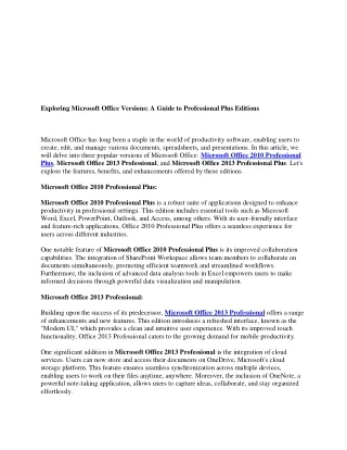 exploring microsoft office versions a guide