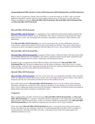comparing microsoft office versions a look