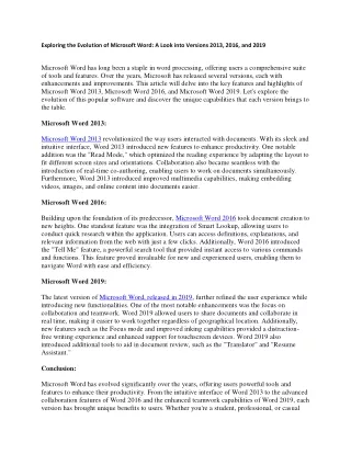exploring the evolution of microsoft word a look