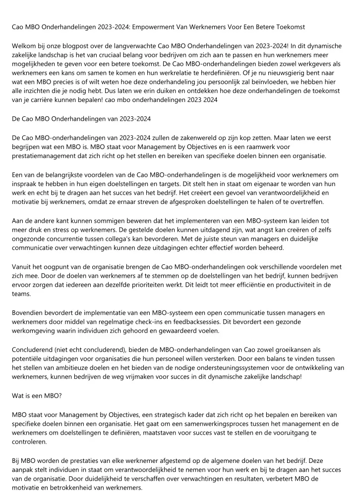 cao mbo onderhandelingen 2023 2024 empowerment