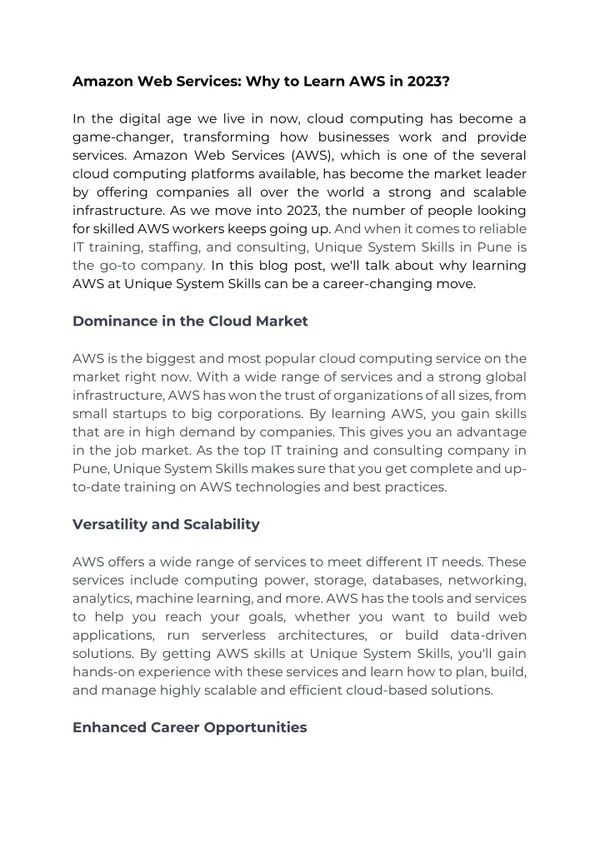 amazon web services why to learn aws in 2023