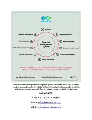 dr smart is a revolutionary hospital management