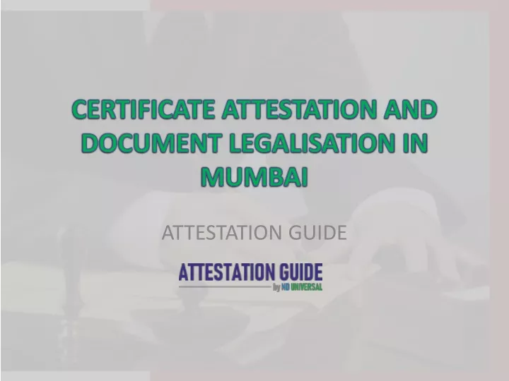 certificate attestation and document legalisation in mumbai