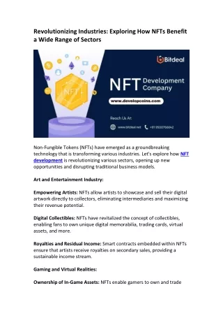revolutionizing industries exploring how nfts