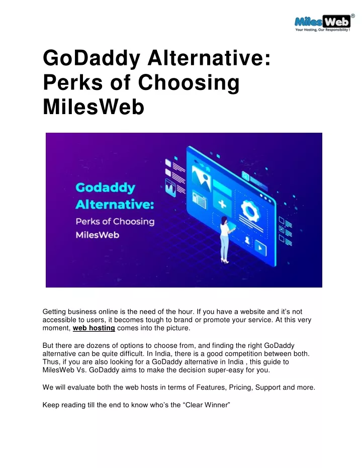 godaddy alternative perks of choosing milesweb