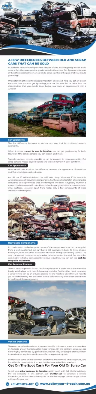 A FEW DIFFERENCES BETWEEN OLD AND SCRAP CARS THAT CAN BE SOLD