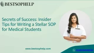 Secrets of Success: Insider Tips for Writing a Stellar SOP for Medical Students