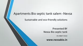 Apartments bio septic tank salem