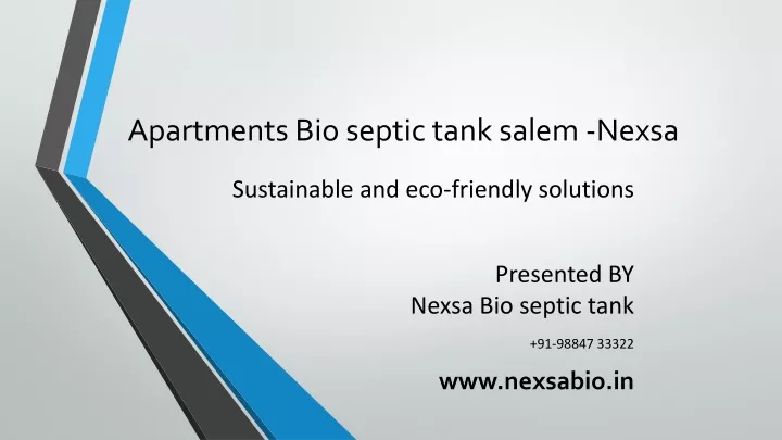 apartments bio septic tank salem nexsa