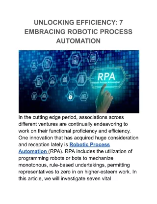 unlocking efficiency 7 embracing robotic process