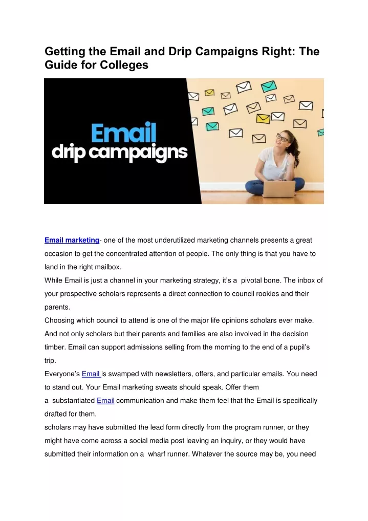 getting the email and drip campaigns right