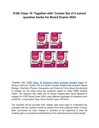 icse class 10 together with combo set of 5 solved