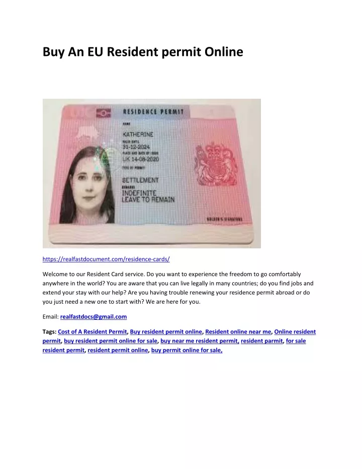 buy an eu resident permit online
