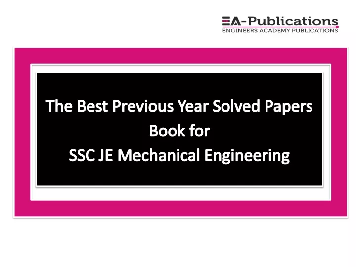 the best previous year solved papers book for ssc je mechanical engineering