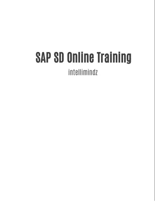 SAP SD Online Training