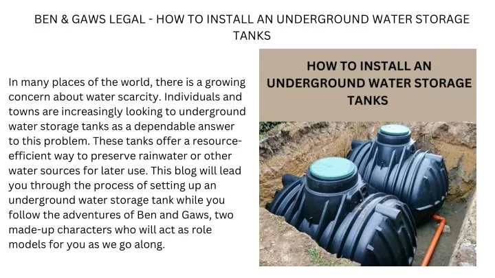 ben gaws legal how to install an underground