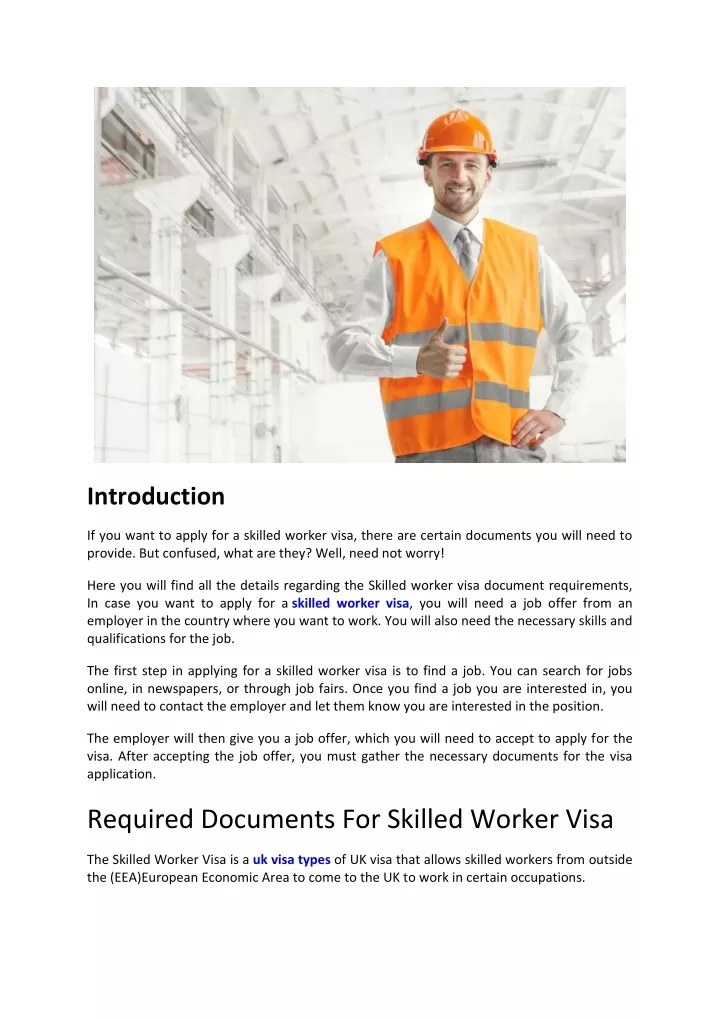 skilled worker visa documents you ll need