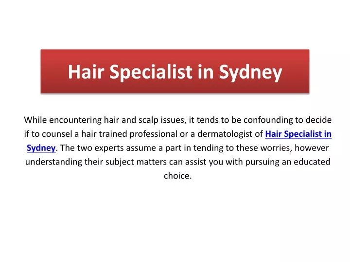 hair specialist in sydney