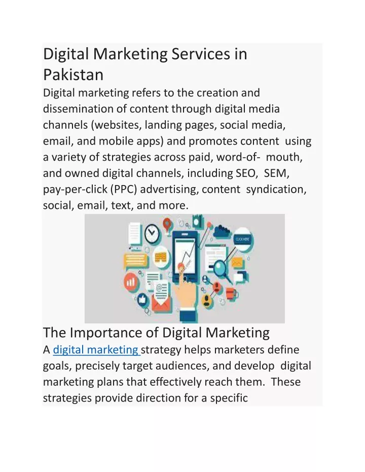 digital marketing services in pakistan