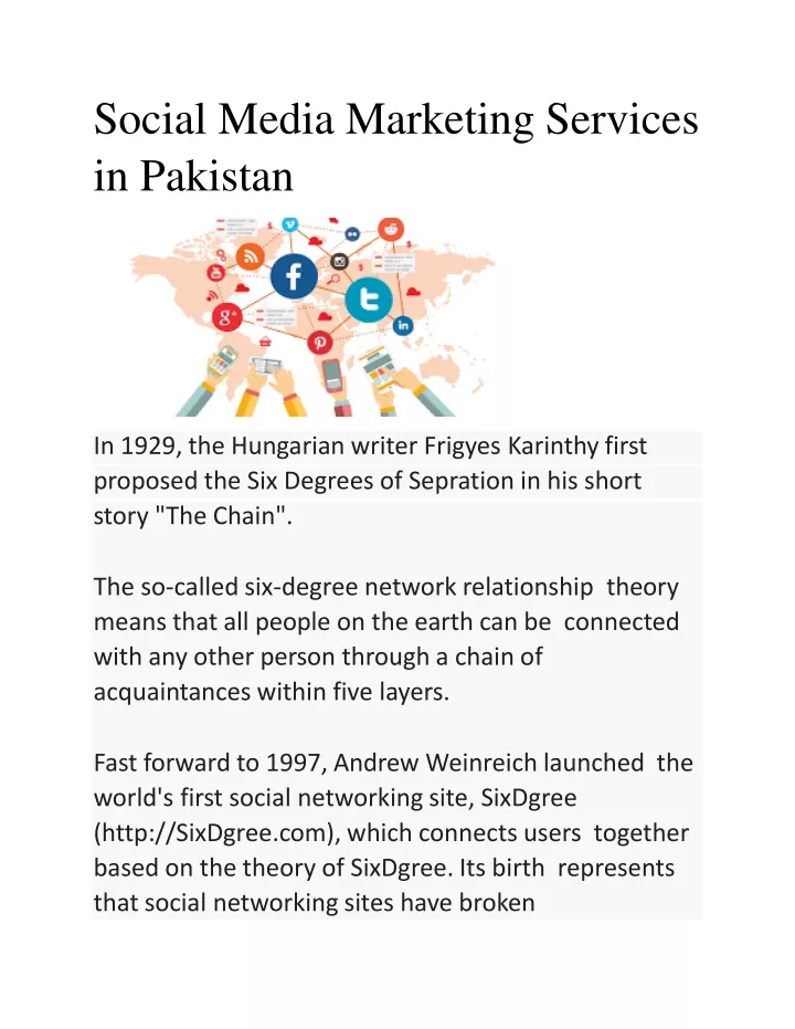 social media marketing services in pakistan