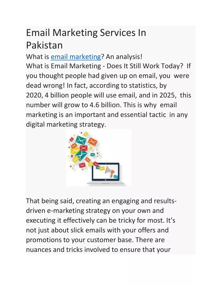 email marketing services in pakistan