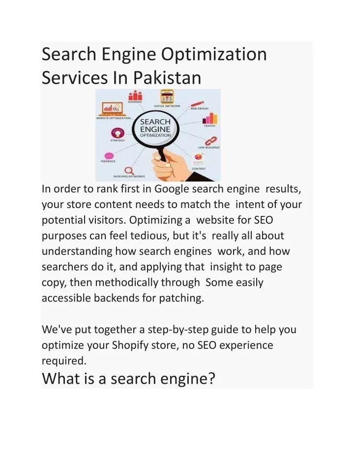 search engine optimization services in pakistan