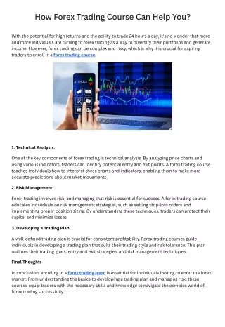 how forex trading course can help you
