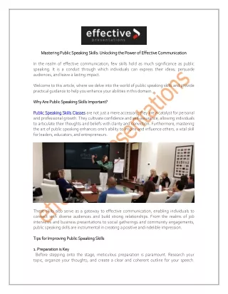 mastering public speaking skills unlocking
