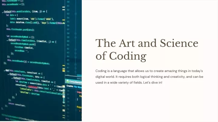 the art and science of coding