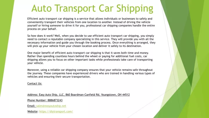 auto transport car shipping
