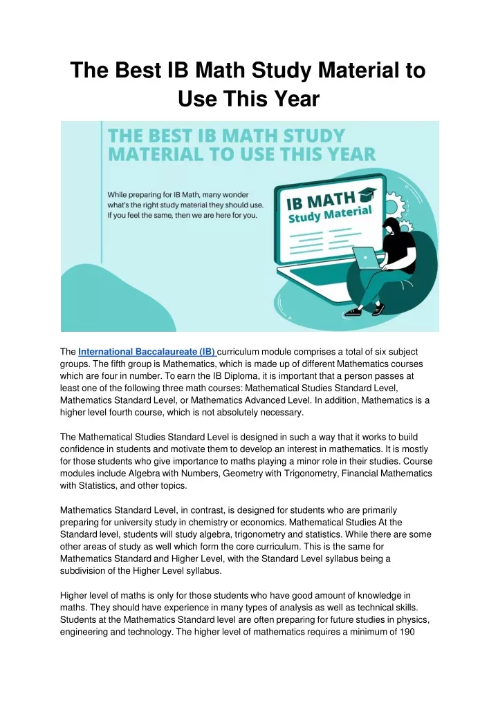 the best ib math study material to use this year