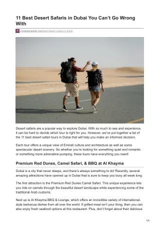 11 Best Desert Safaris in Dubai You Cant Go Wrong With