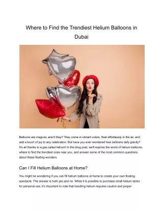 Find the Trendiest Helium Balloons Near Me