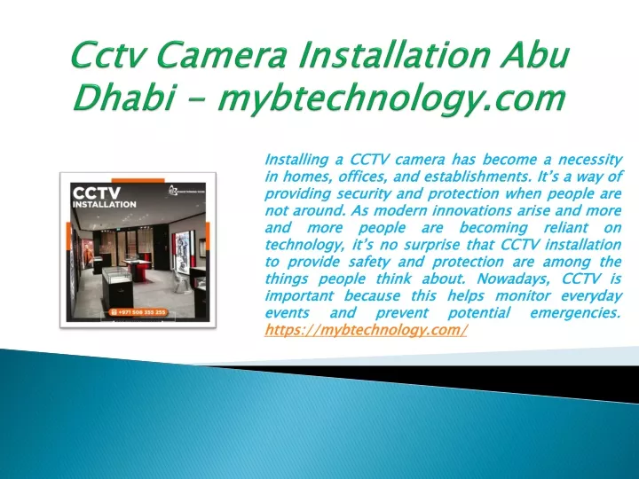 cctv camera installation abu dhabi mybtechnology com