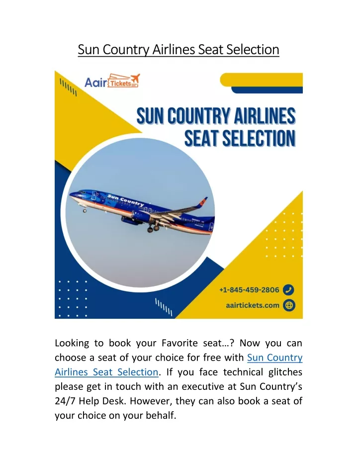 sun country airlines seat selection sun country