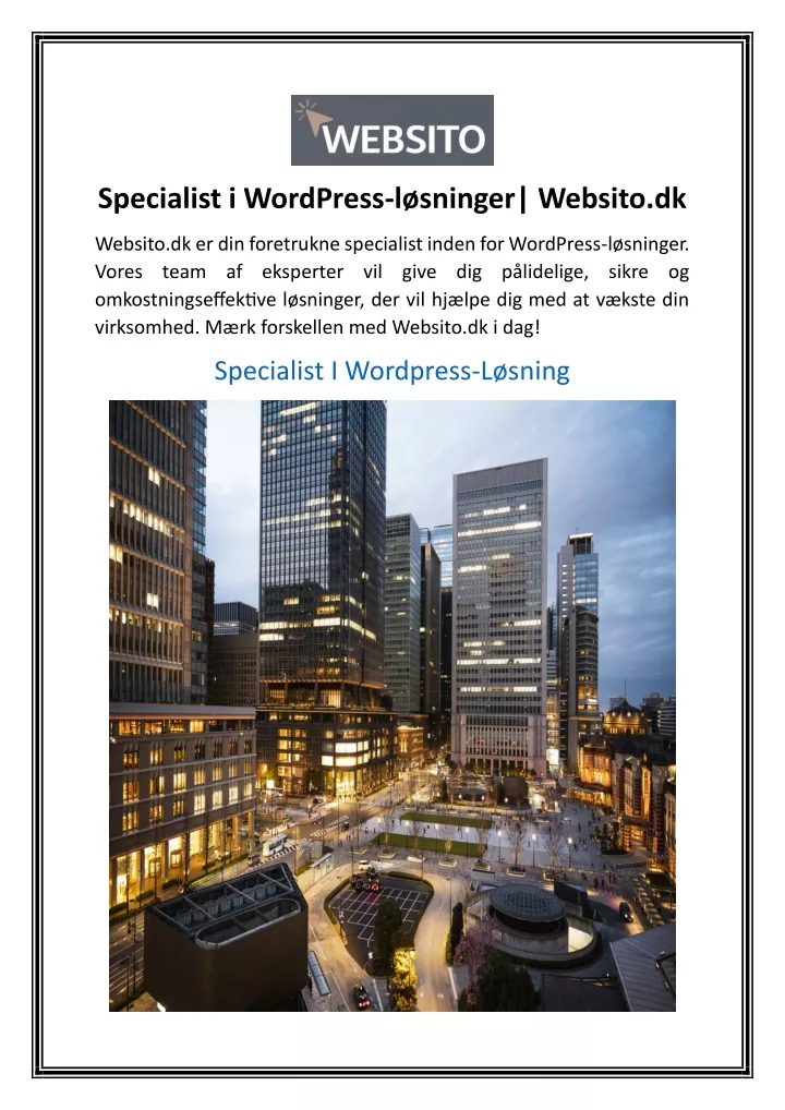 specialist i wordpress l sninger websito dk